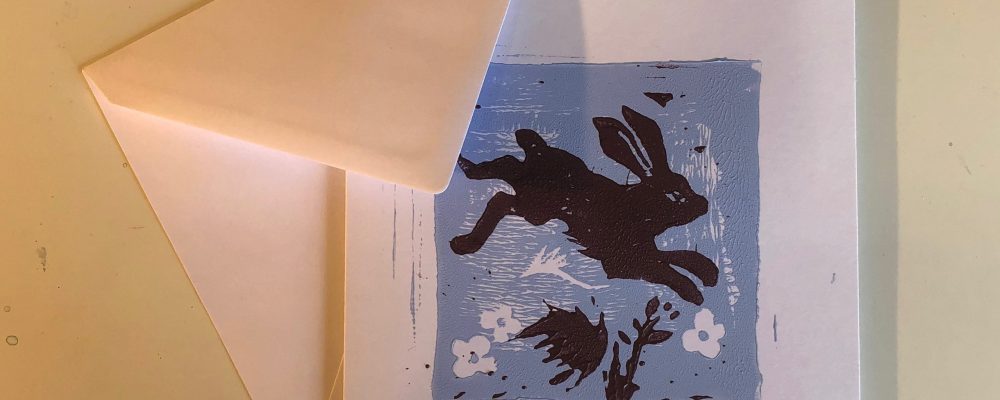 11 'BunBun' limited edition lino print greetings card