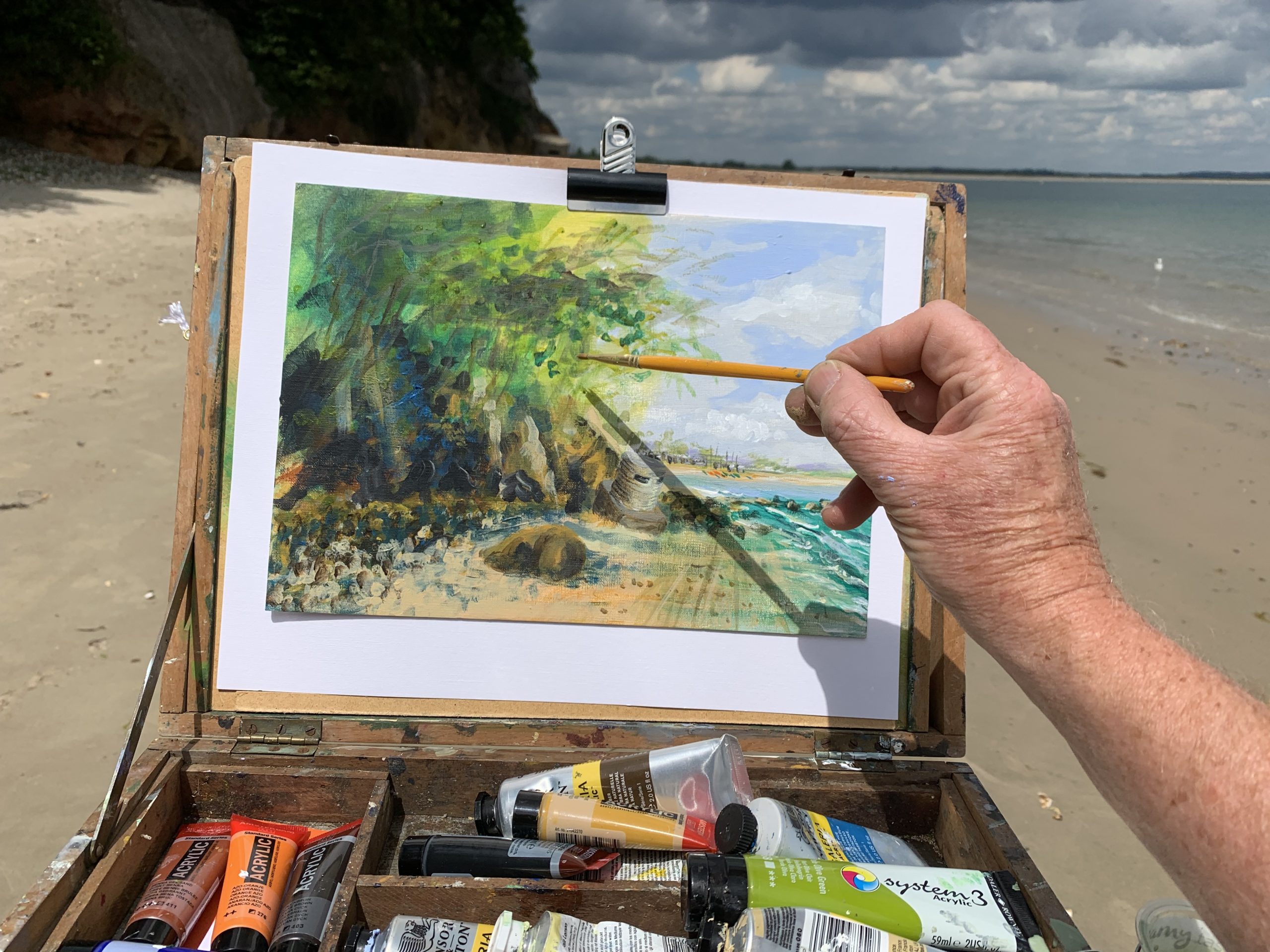 shaun forward painting plein air at studland dorset