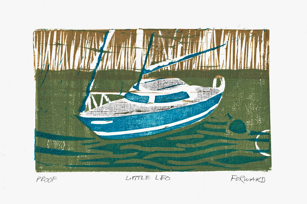 Little leo final lino print