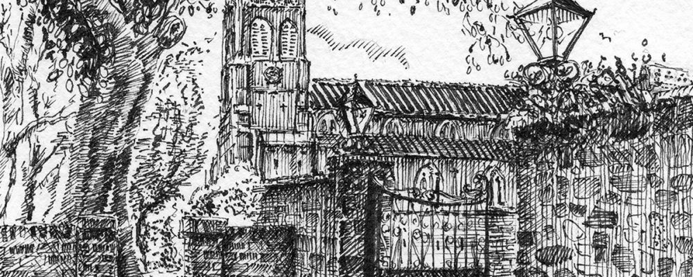 christchurch priory urban sketching