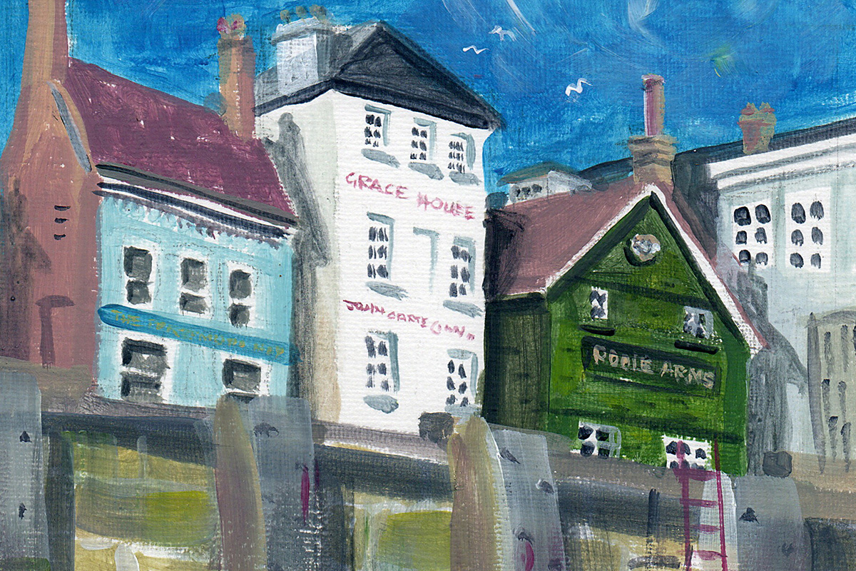 poole quay from the water plein air painting