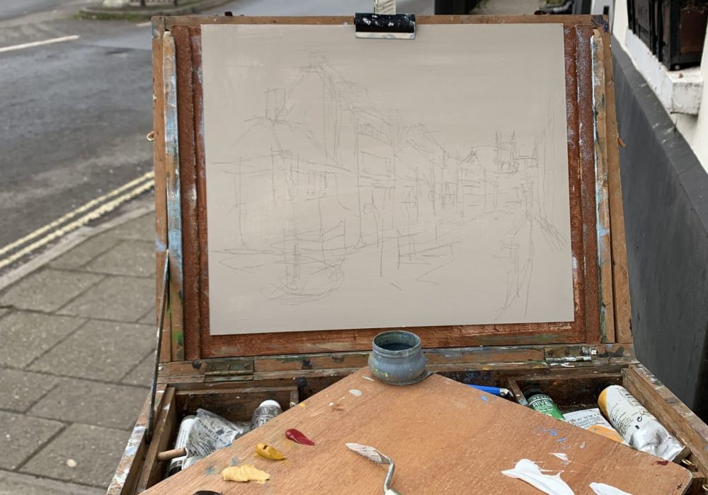 Wimborne Minster Plein air painting