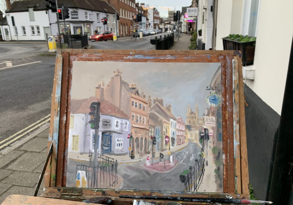 Wimborne Minster Plein air painting