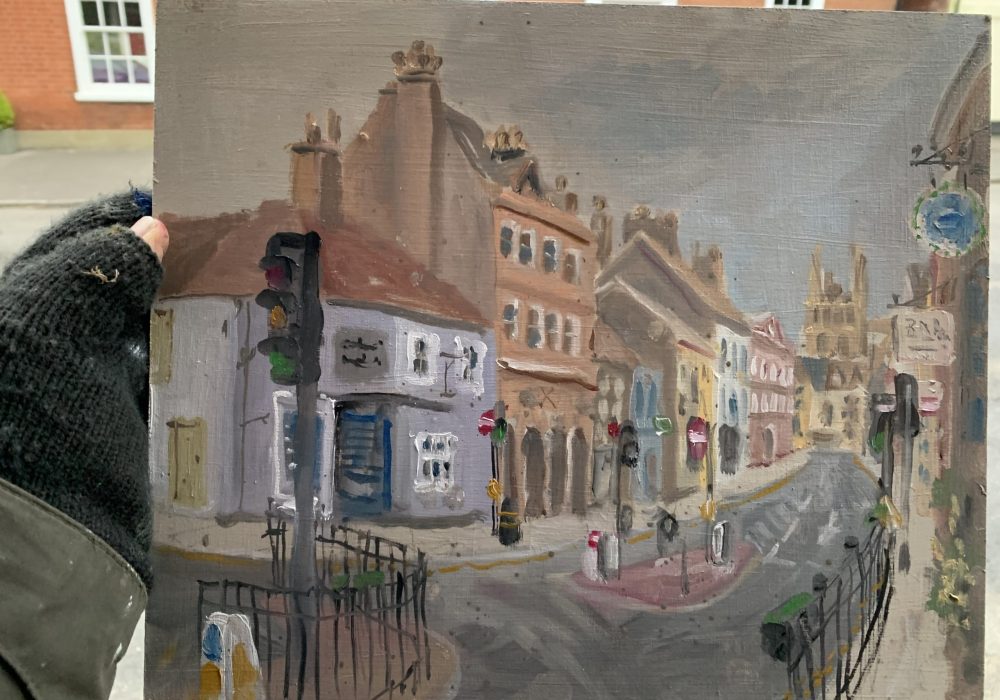 Wimborne Minster Plein air painting